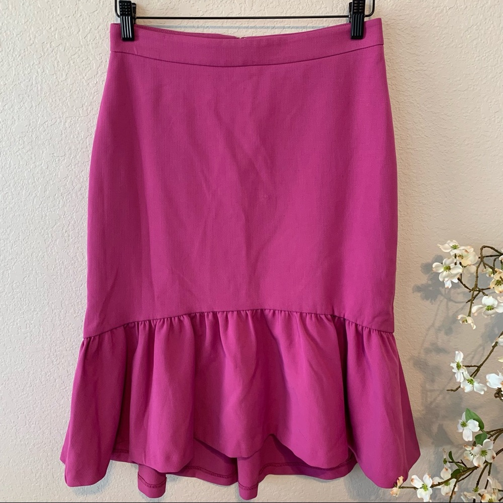Ann Taylor Orchid Purple Ruffle Hem Skirt 2